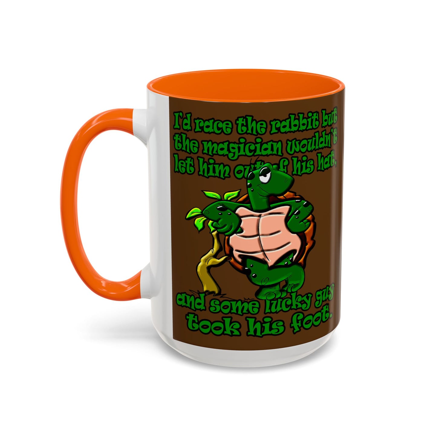 turtle race - Accent Mug (brown)