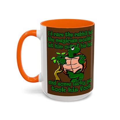 turtle race - Accent Mug (brown)