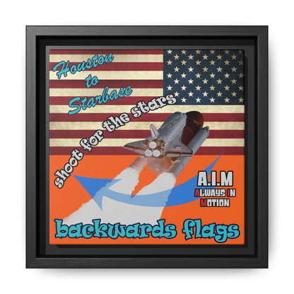 shoot for the stars - framed canvas art (orange)