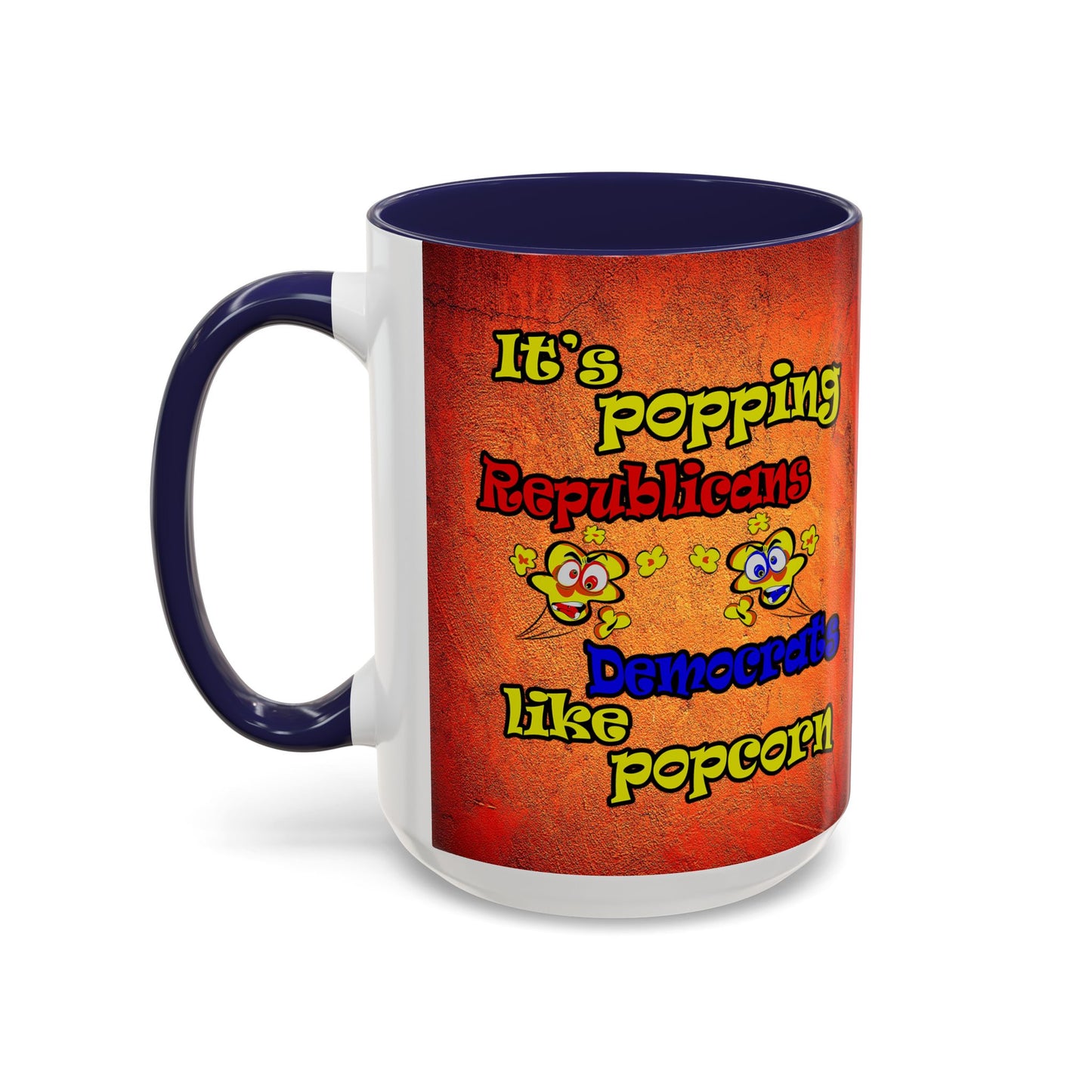 popping like popcorn - Accent Mug (burnt orange)