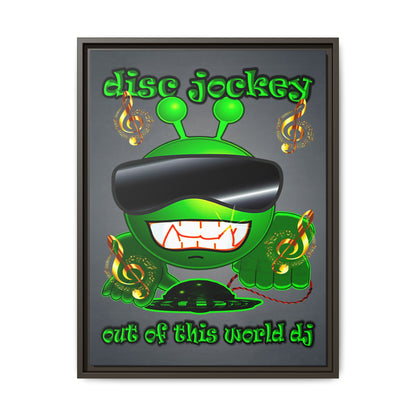 disc jockey - framed canvas art (grey-light grey)