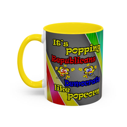popping like popcorn - Accent Mug (rainbow split)