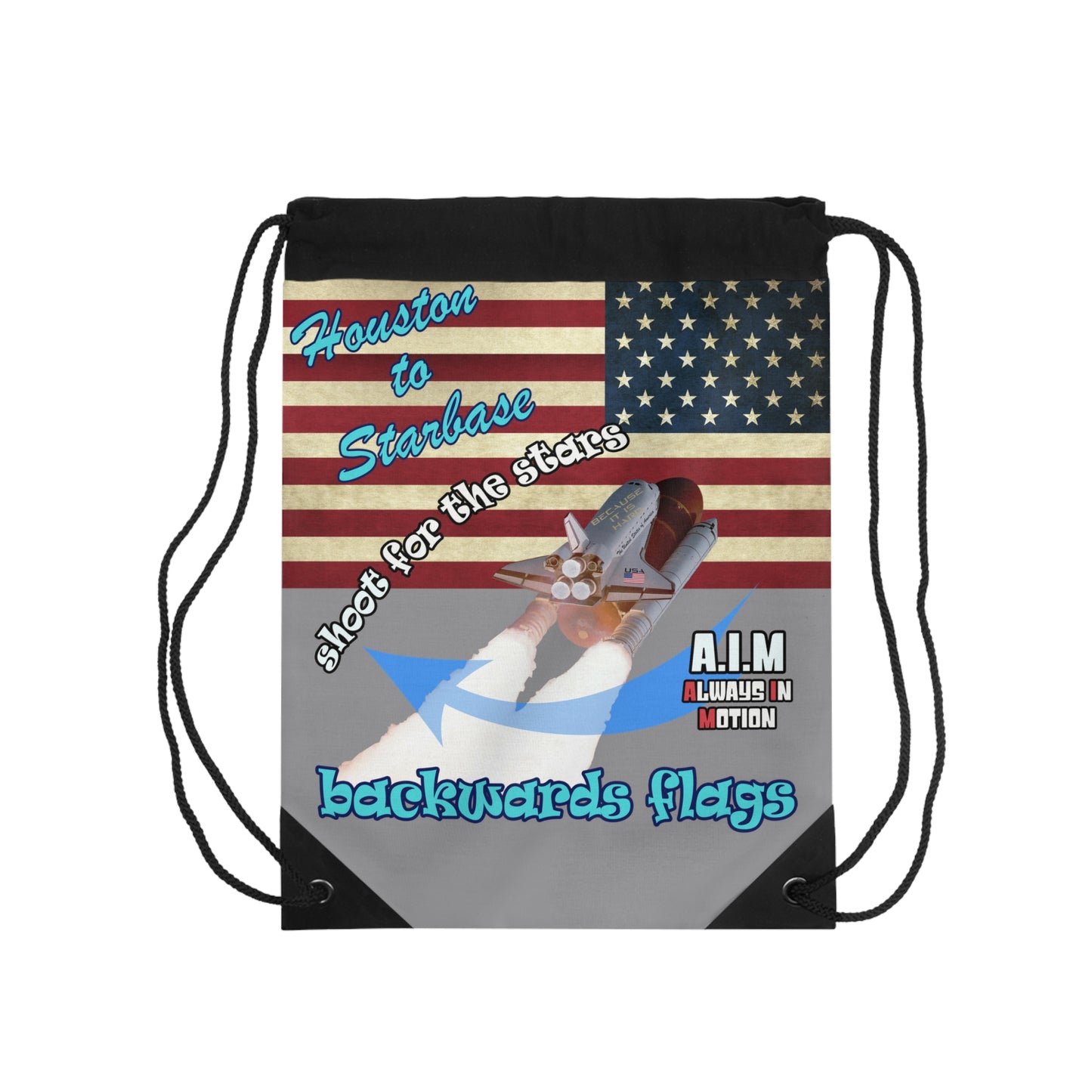 shoot for the stars - Drawstring Bag (grey)
