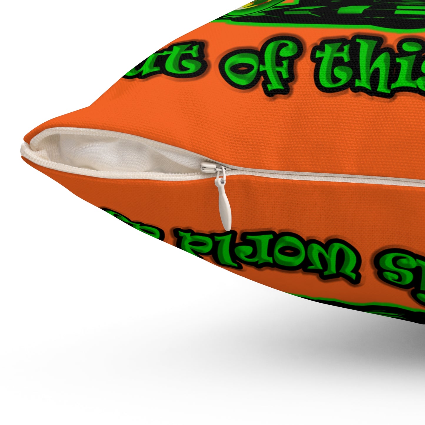 disc jockey - Spun Polyester Square Pillow - (orange)