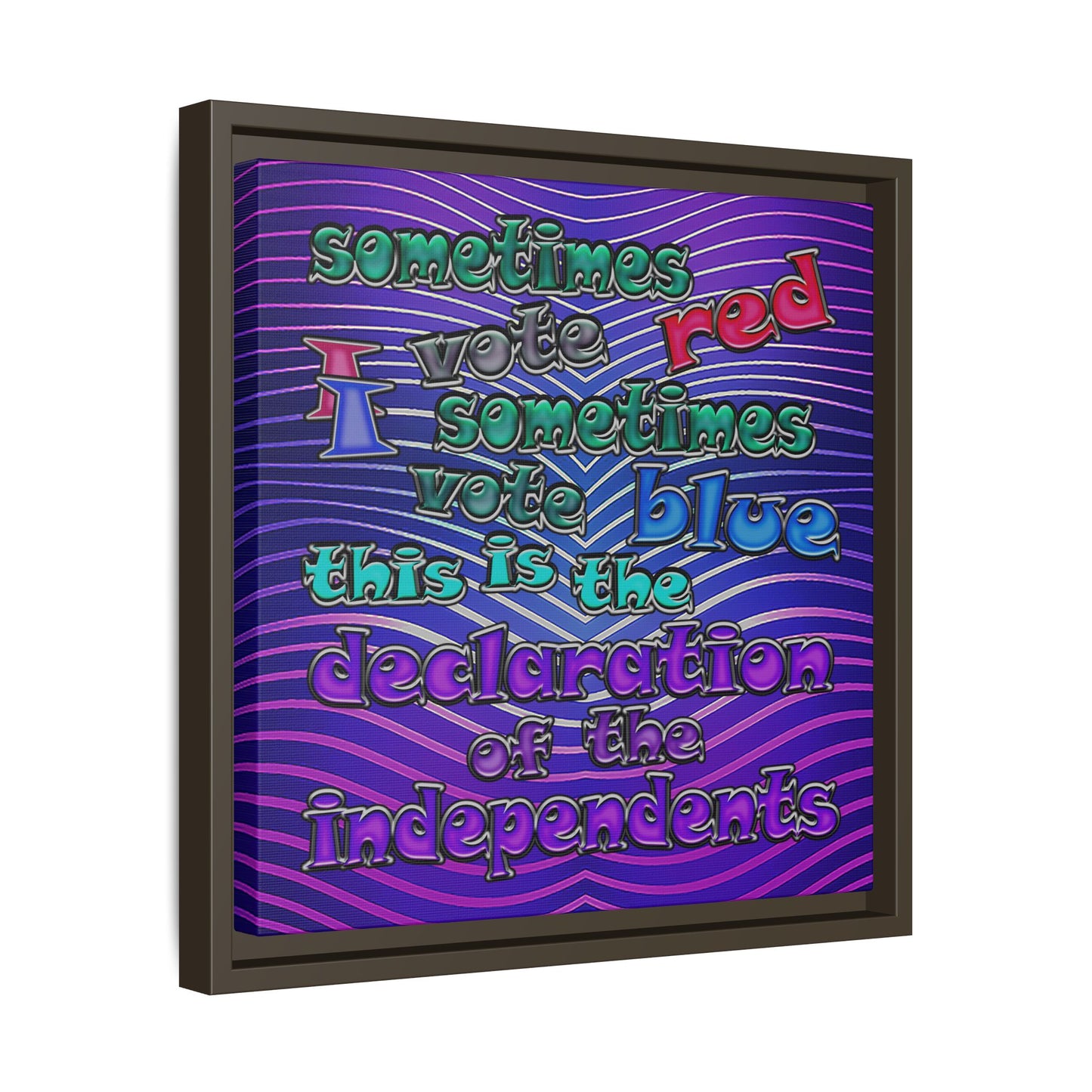 declaration of the independents - framed canvas art (purple wave)