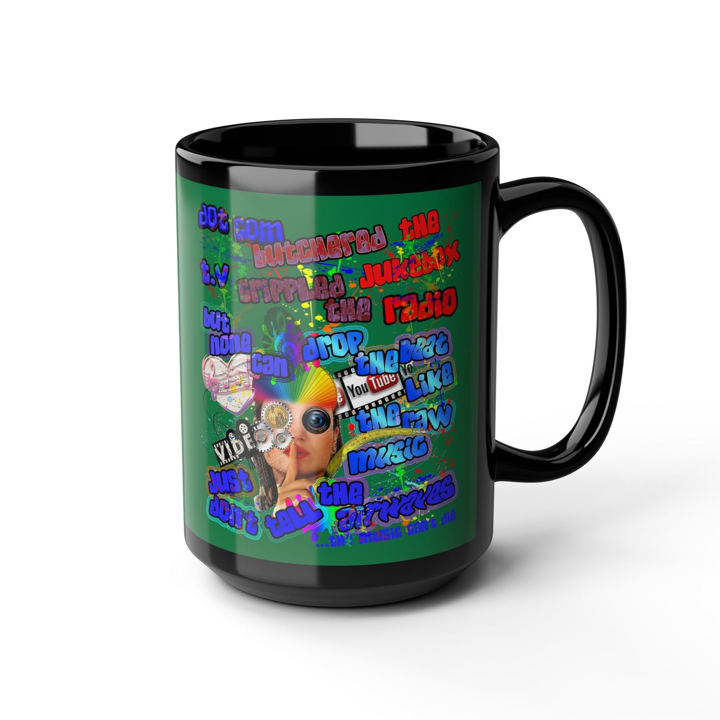 drop the beat - Black Mug (dark green)