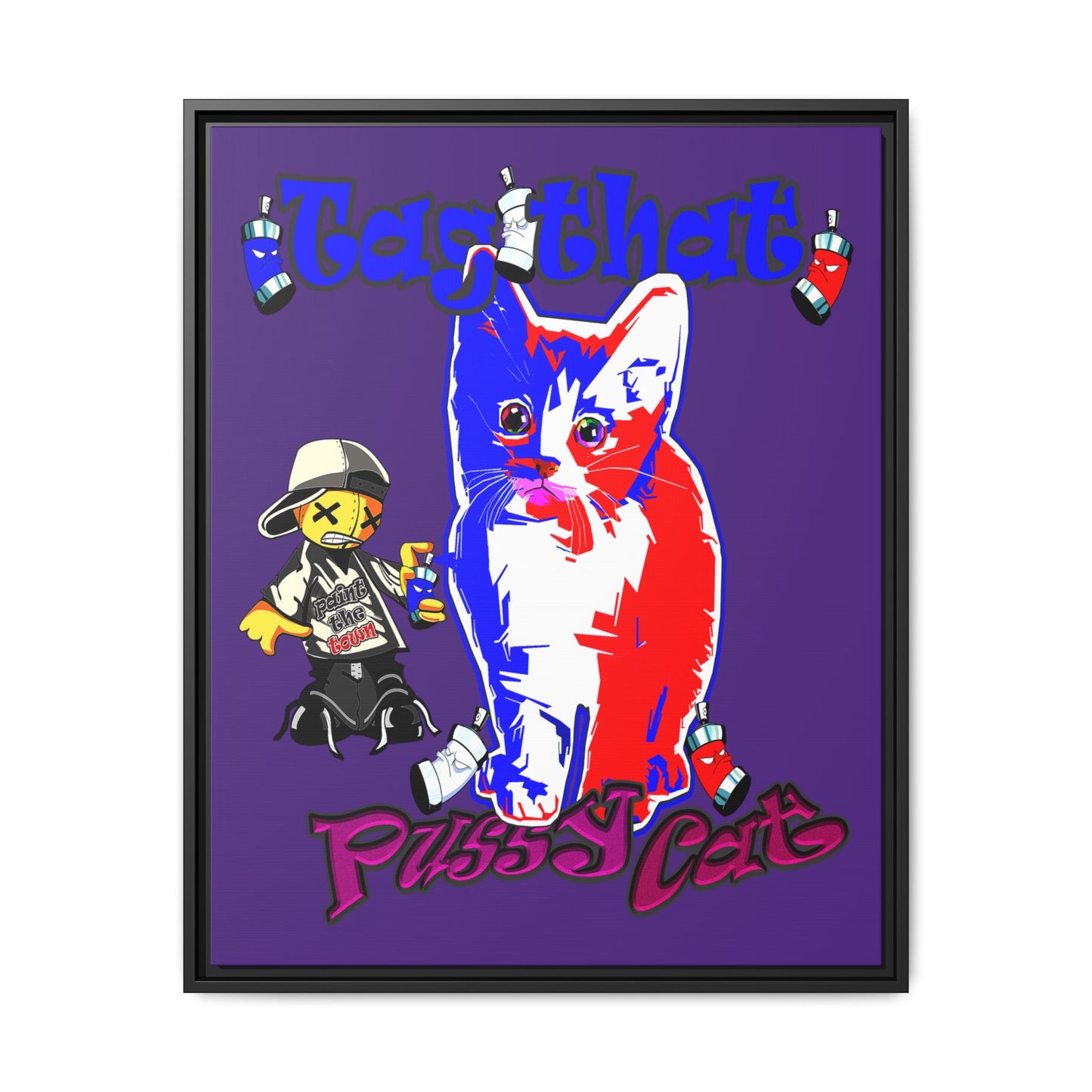 tag that - framed canvas art (purple)