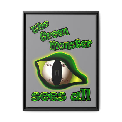 green monster - framed canvas art (grey)
