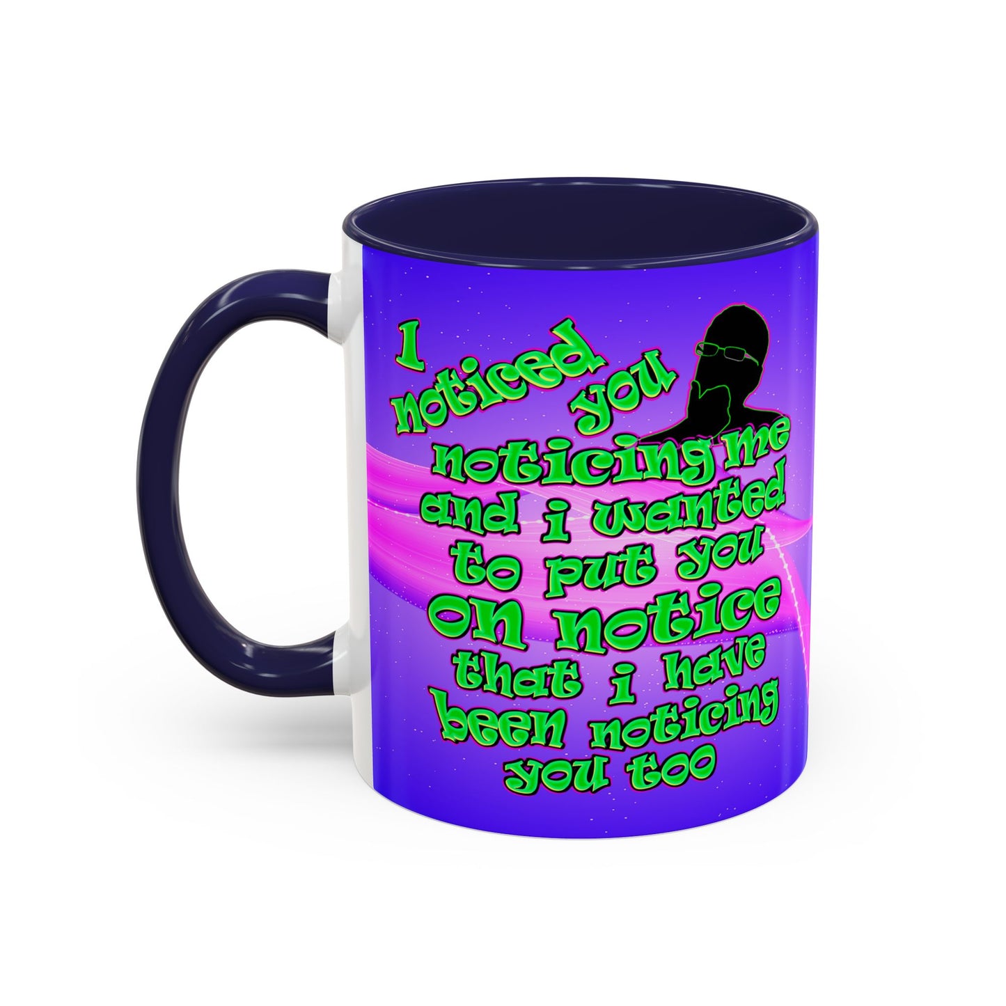 noticed you noticing - Accent Mug (purple-pink wave)