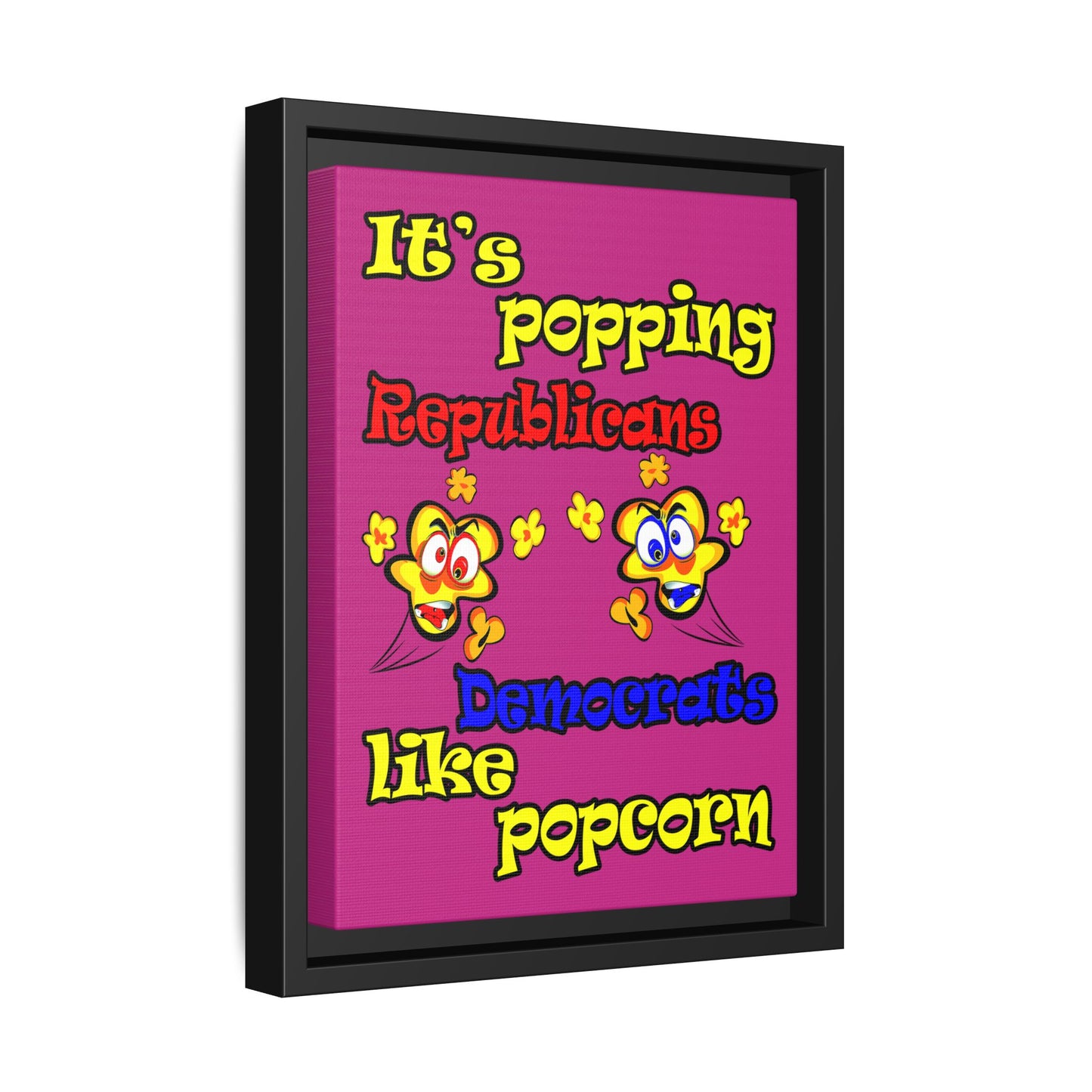 popping like popcorn - framed canvas art (pink)