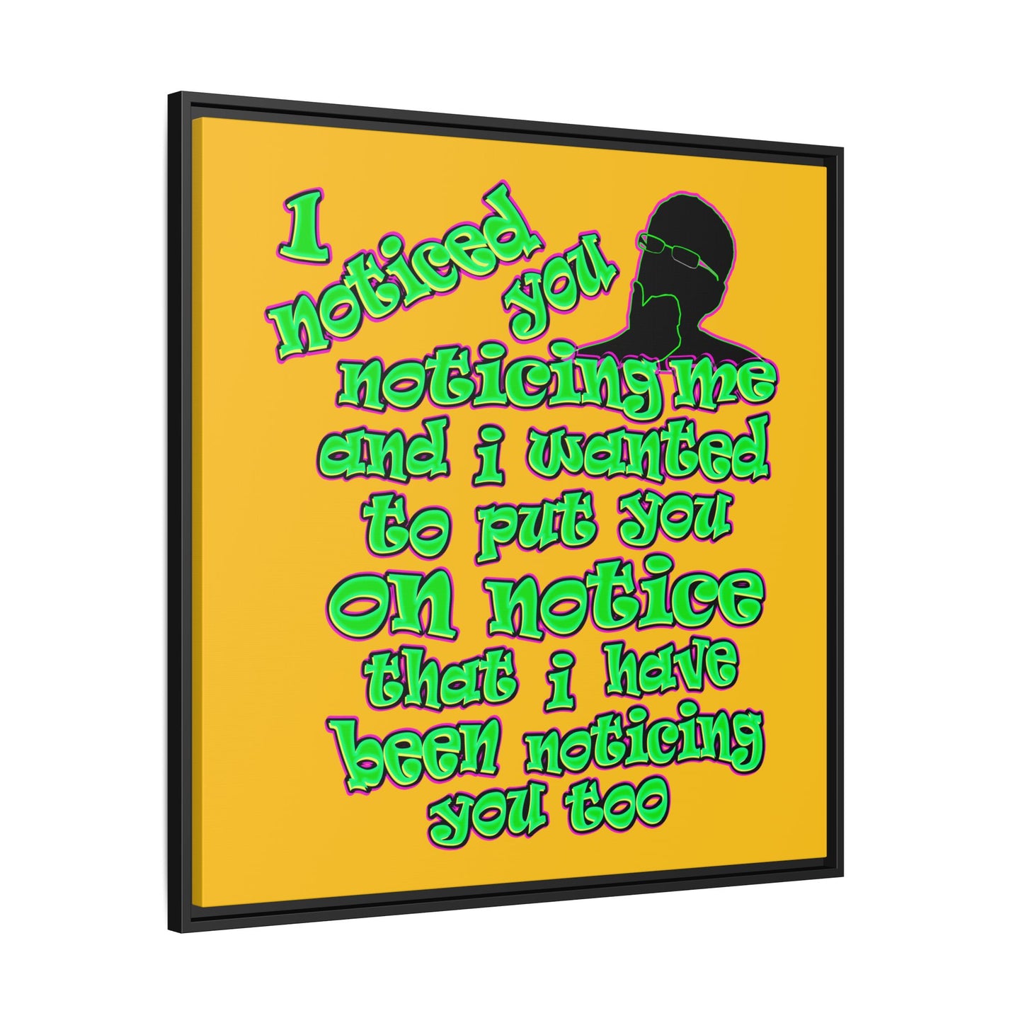noticed you noticing - framed canvas art (yellow)