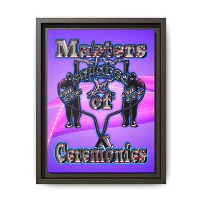 em cee squared - framed canvas art (purple-pink wave)
