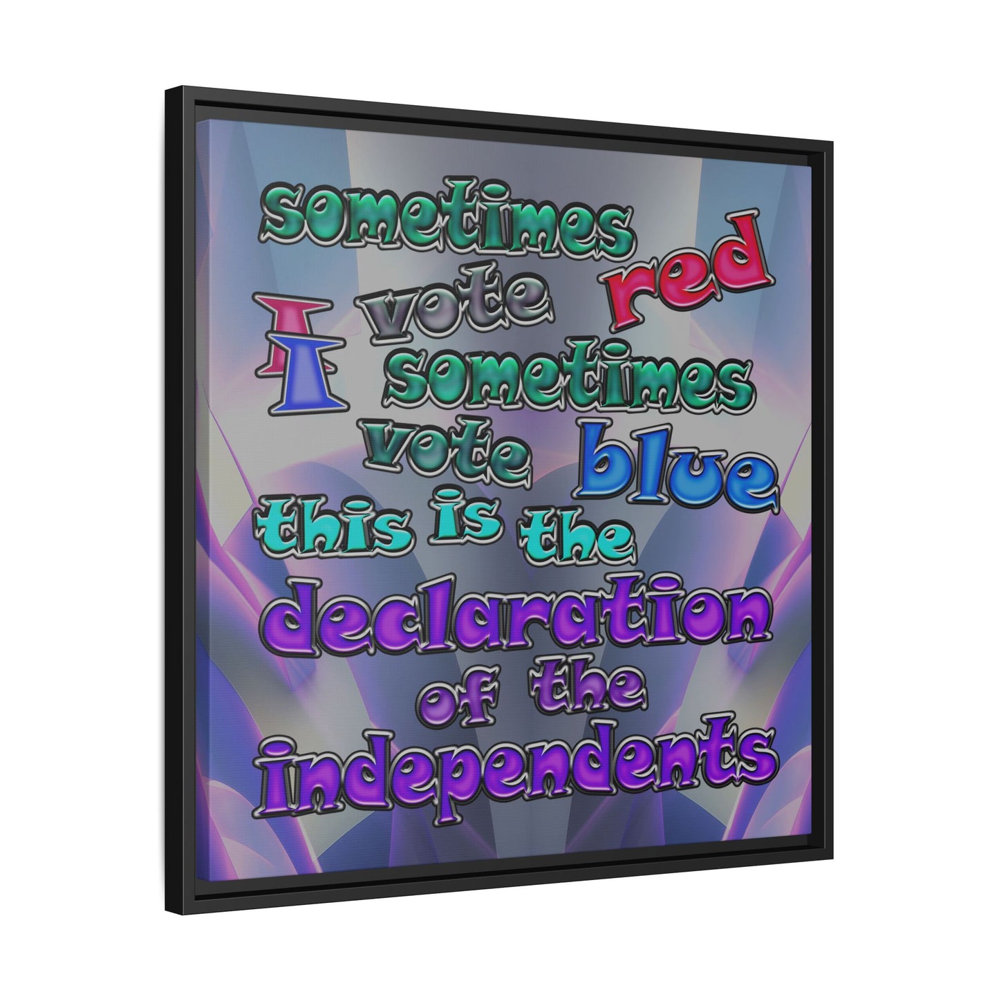 declaration of the independents - framed canvas art (grey-pink wave)