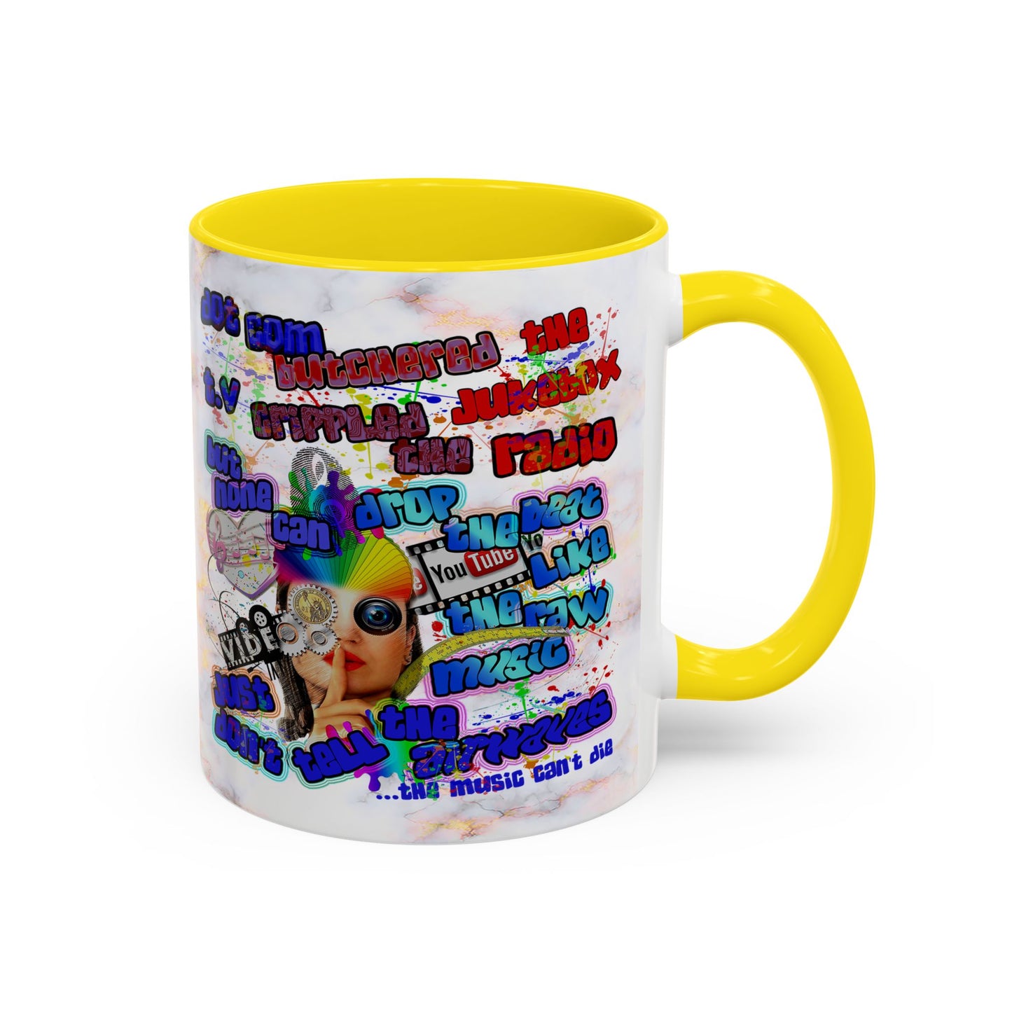 drop the beat - Accent Mug (white marble)
