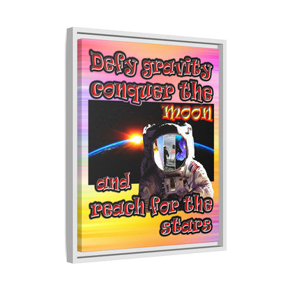 defy conquer reach - framed canvas art (color blur)