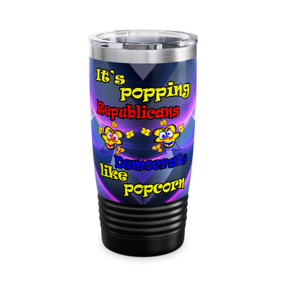 popping like popcorn - Ringneck Tumbler, 20oz (grey-pink wave)