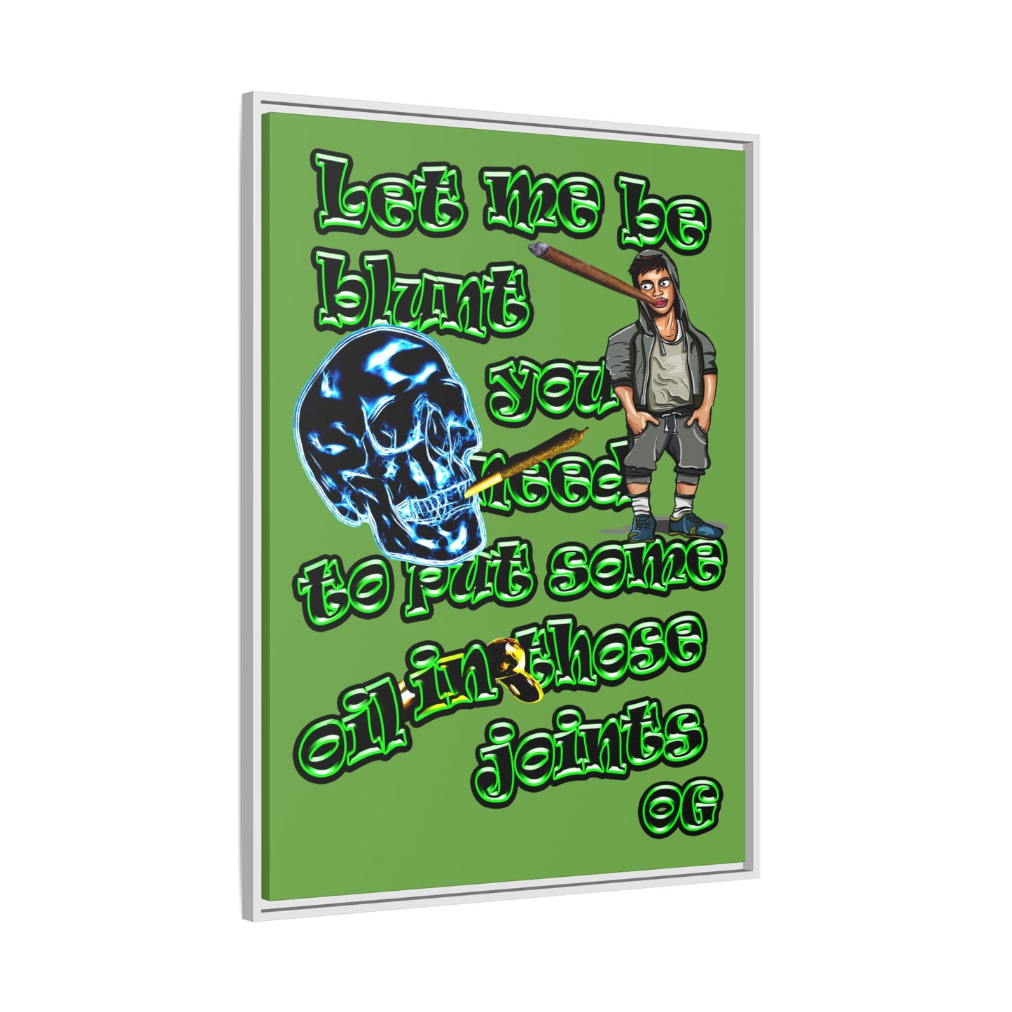 og - framed canvas art (green)