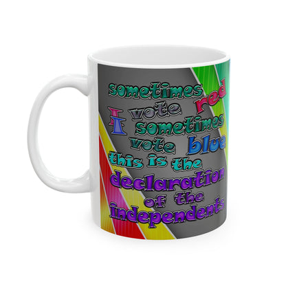 declaration of the independents - White Mug (rainbow split)