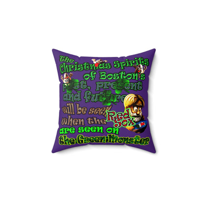 christmas spirits of boston - Faux Suede Square Pillow - (purple)