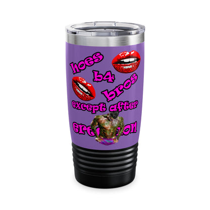 hoes b4 bros - Ringneck Tumbler, 20oz (light purple)