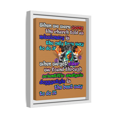 doggystyle - framed canvas art (light brown)