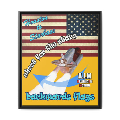 shoot for the stars - framed canvas art (yellow)