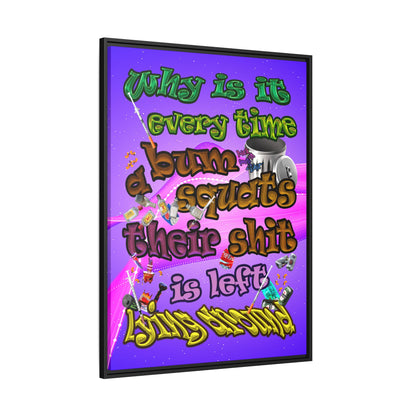 the bum's shit - framed canvas art (purple-pink wave)