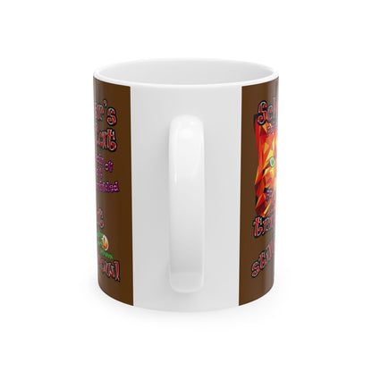 schrodinger's cat - White Mug (brown)