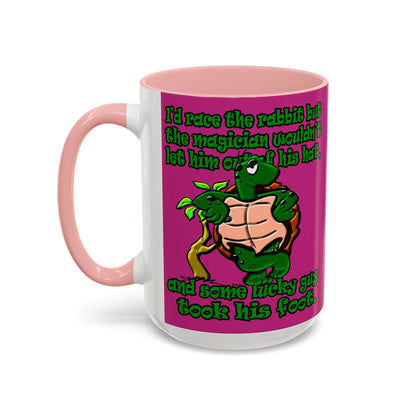 turtle race - Accent Mug (pink)