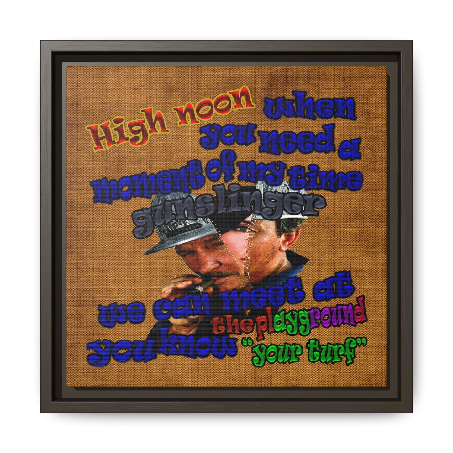 high noon - framed canvas art (brown papyrus)