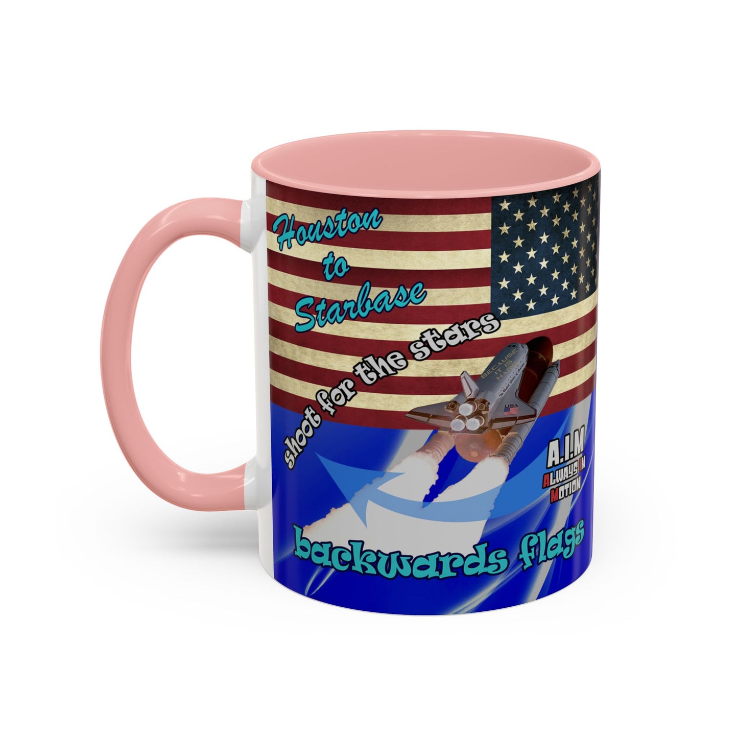 shoot for the stars - Accent Mug (blue-white wave)