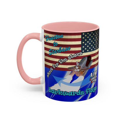 shoot for the stars - Accent Mug (blue-white wave)