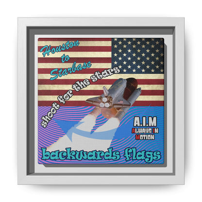 shoot for the stars - framed canvas art (light blue-purple wave)