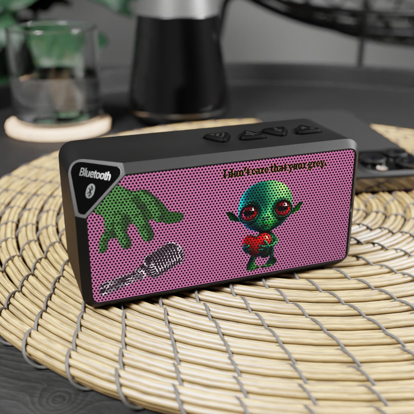 I don't care that your grey - Jabba Bluetooth Speaker (light pink)
