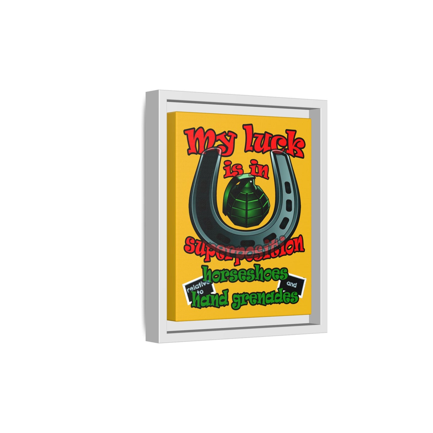 my luck - framed canvas art (yellow)