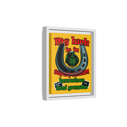 my luck - framed canvas art (yellow)