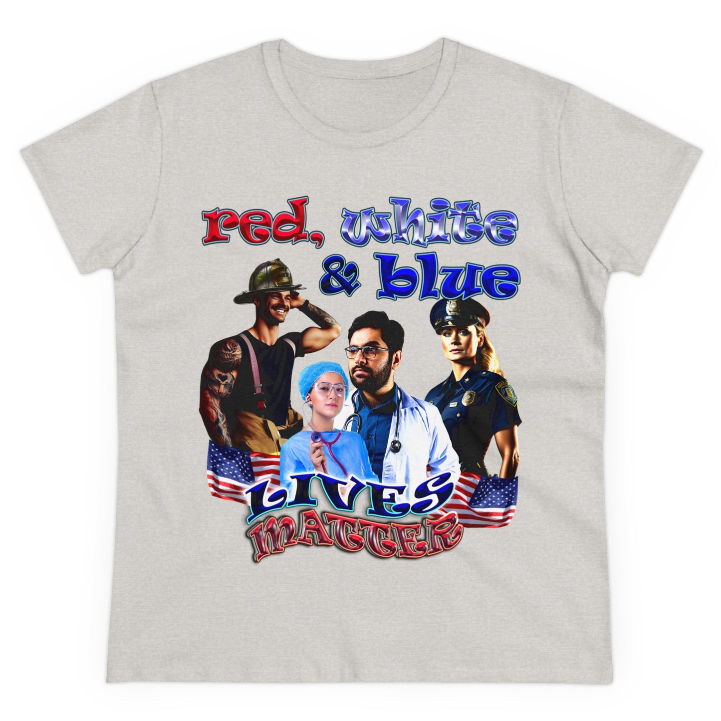 rw&b lives matter - Women's Midweight Cotton Tee
