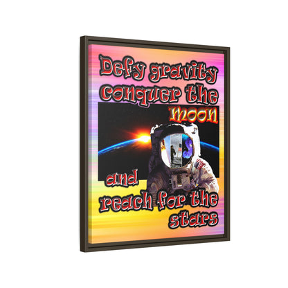 defy conquer reach - framed canvas art (color blur)