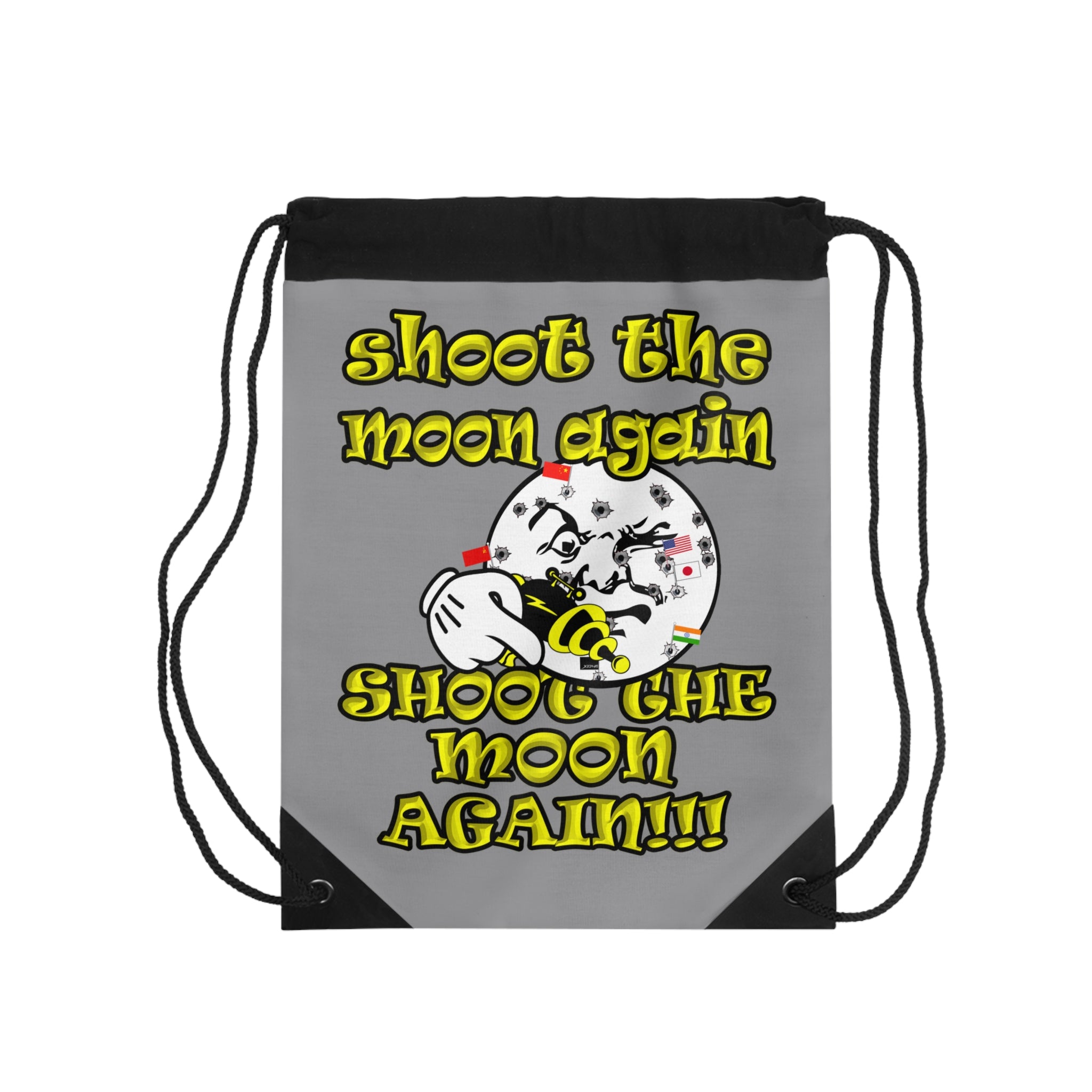 shoot the moon again - Drawstring Bag (grey)