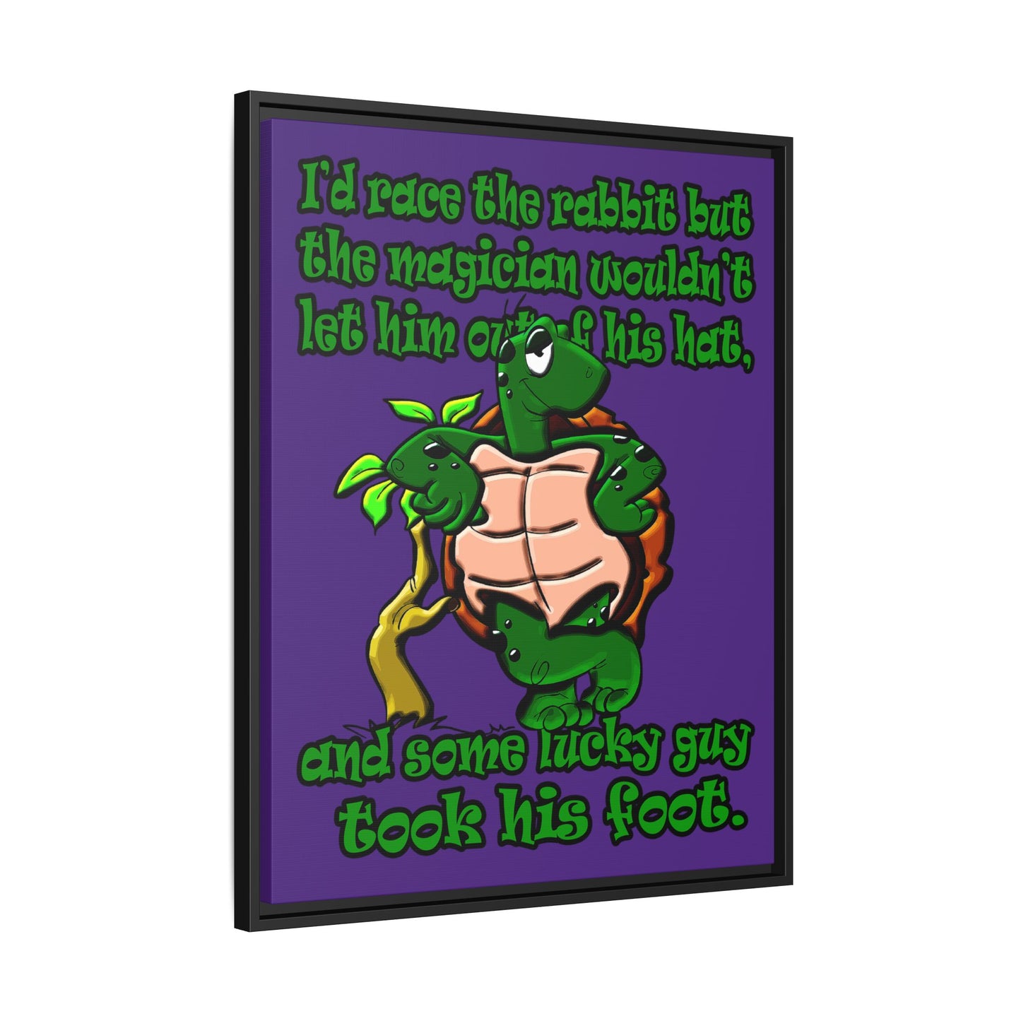 turtle race - framed canvas art (purple)