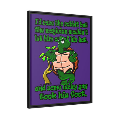 turtle race - framed canvas art (purple)