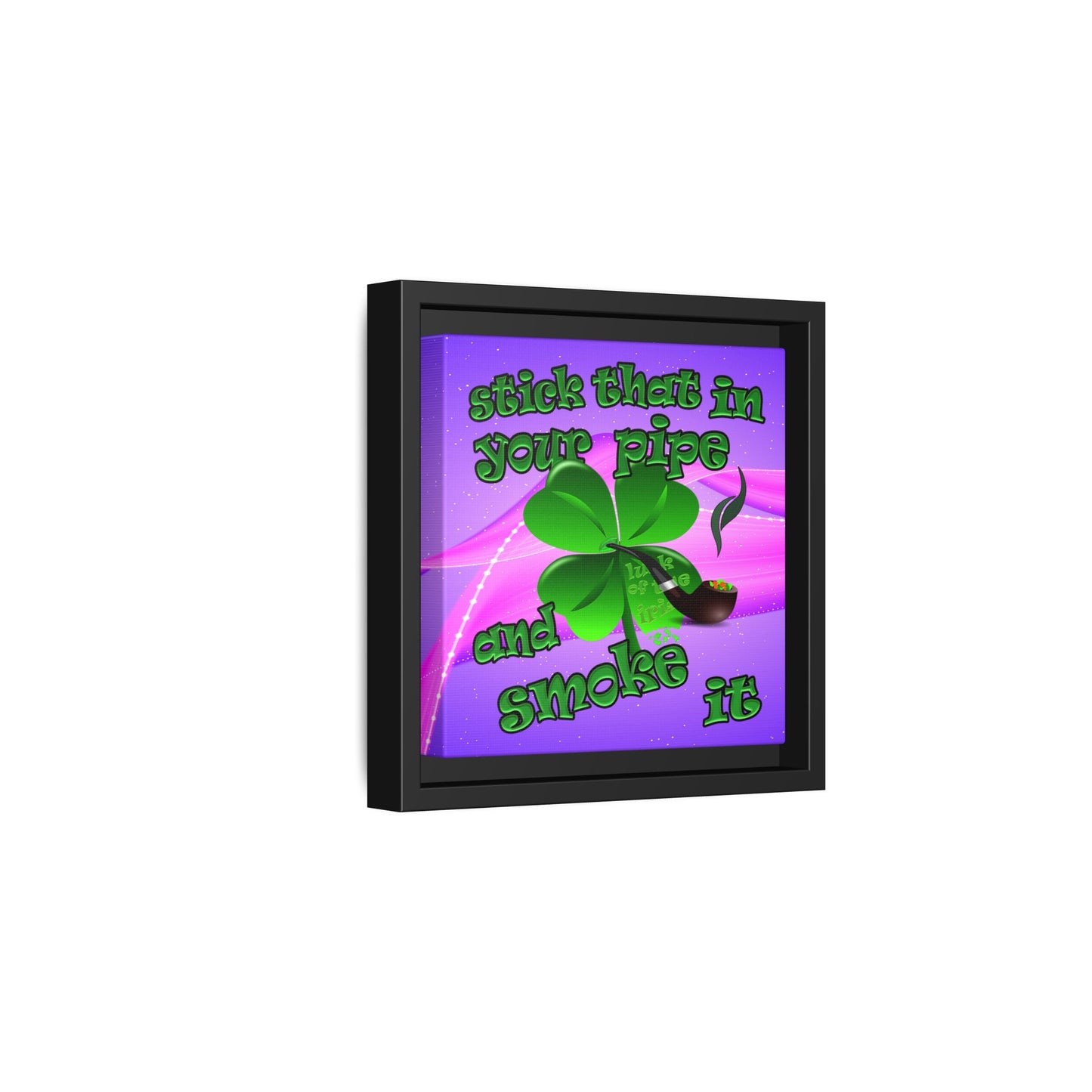 stick that in your pipe and smoke it - framed canvas art (purple-pink wave)