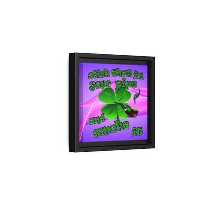 stick that in your pipe and smoke it - framed canvas art (purple-pink wave)