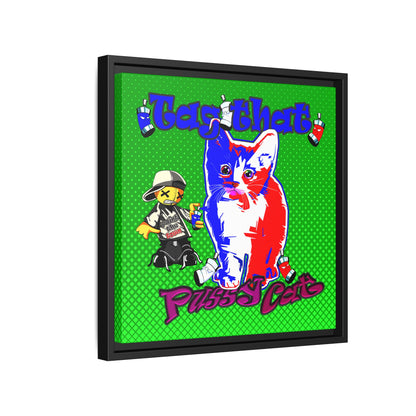 tag that - framed canvas art (logo green)
