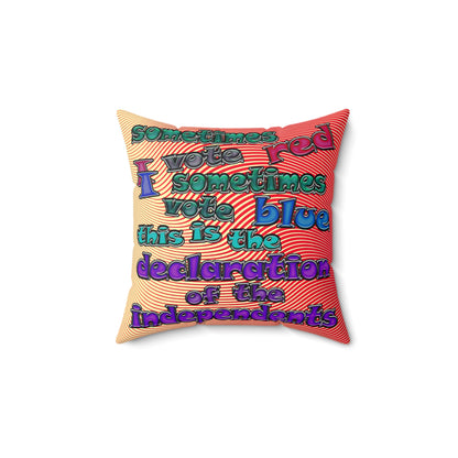 declaration of the independents - Spun Polyester Square Pillow - (yellow-orange wave)