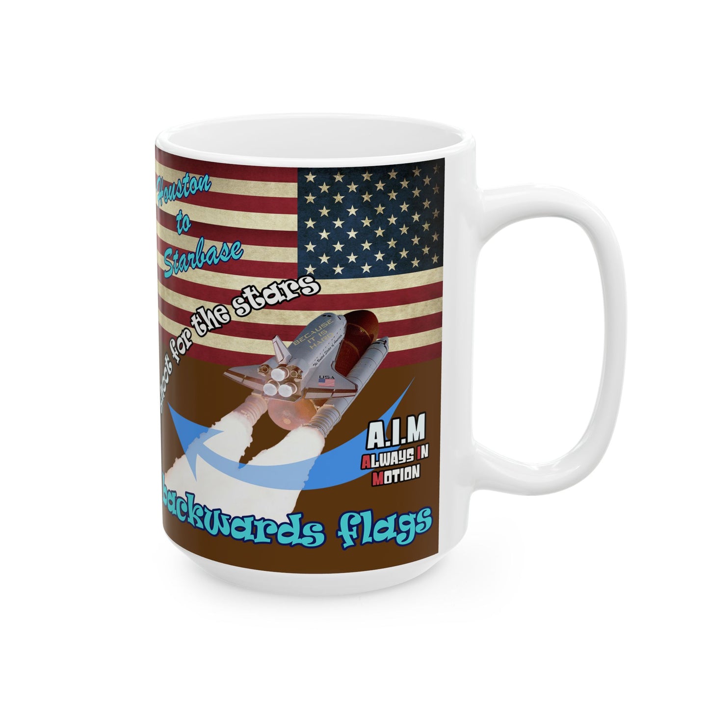 shoot for the stars - White Mug (brown)