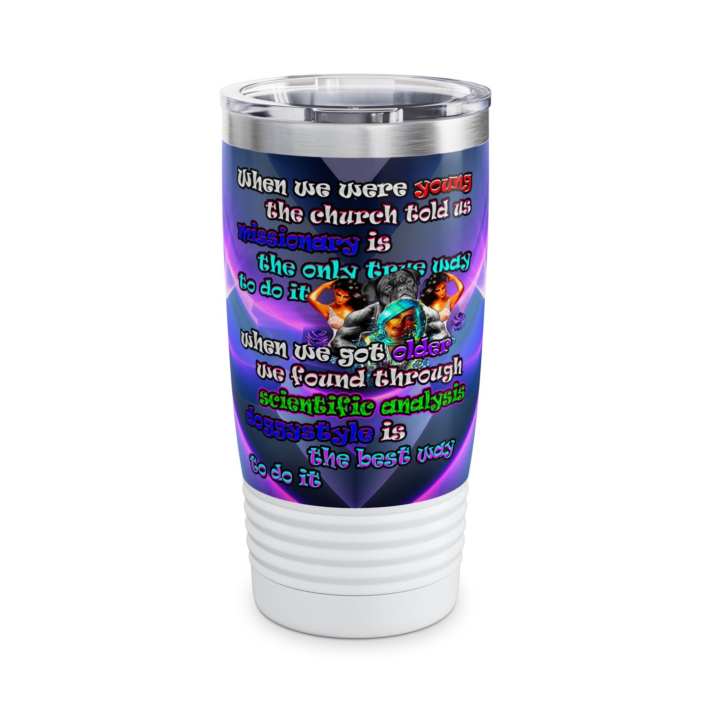 doggystyle - Ringneck Tumbler, 20oz (grey-pink wave)