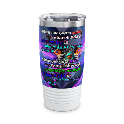 doggystyle - Ringneck Tumbler, 20oz (grey-pink wave)