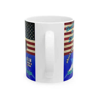 shoot for the stars - White Mug (blue-white wave)