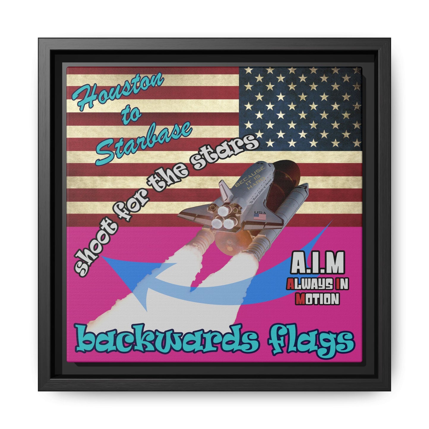 shoot for the stars - framed canvas art (pink)